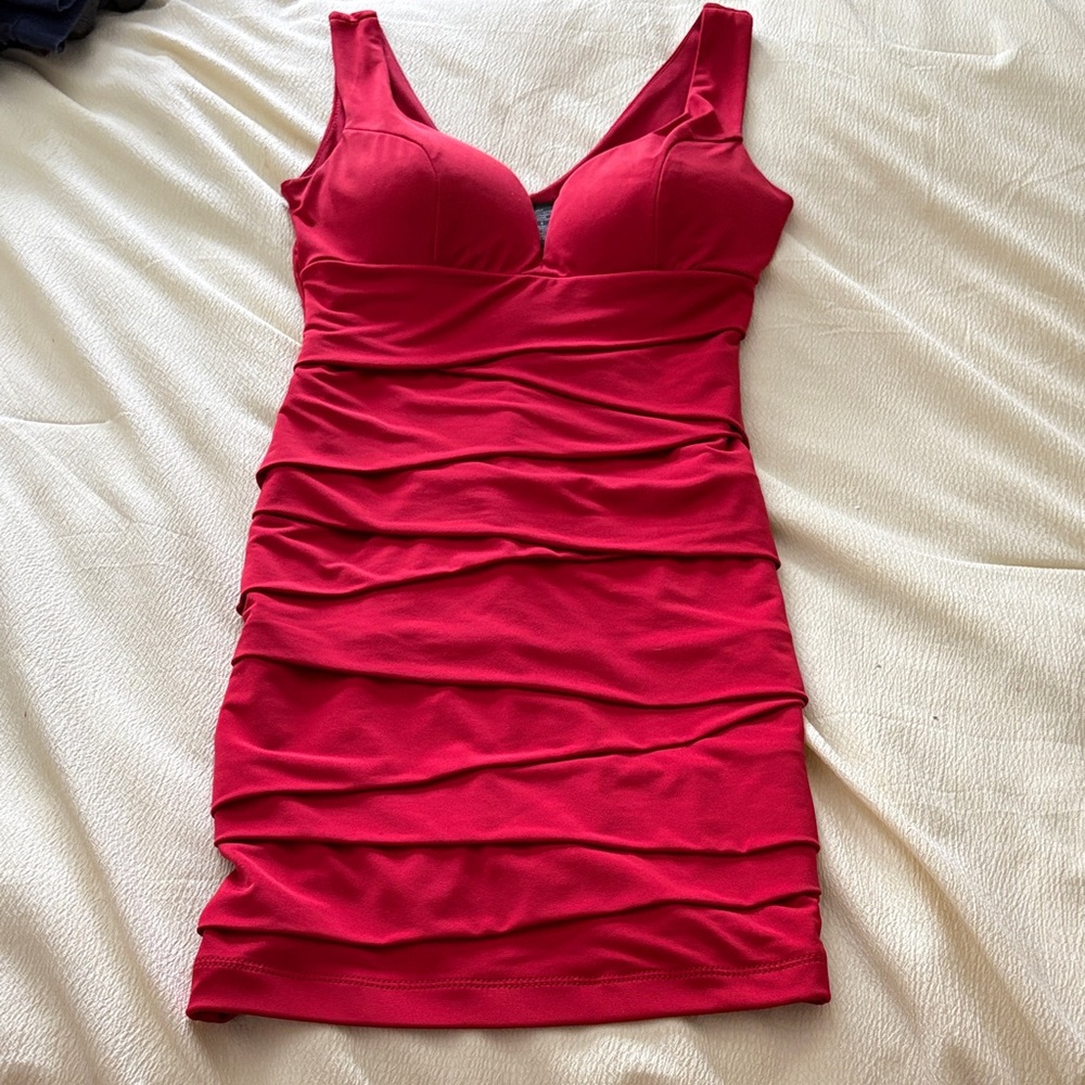 Windsor Red Ruched Dress